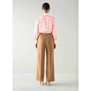L.K. Bennett Sonya Pink Ivory Floral Print Blouse